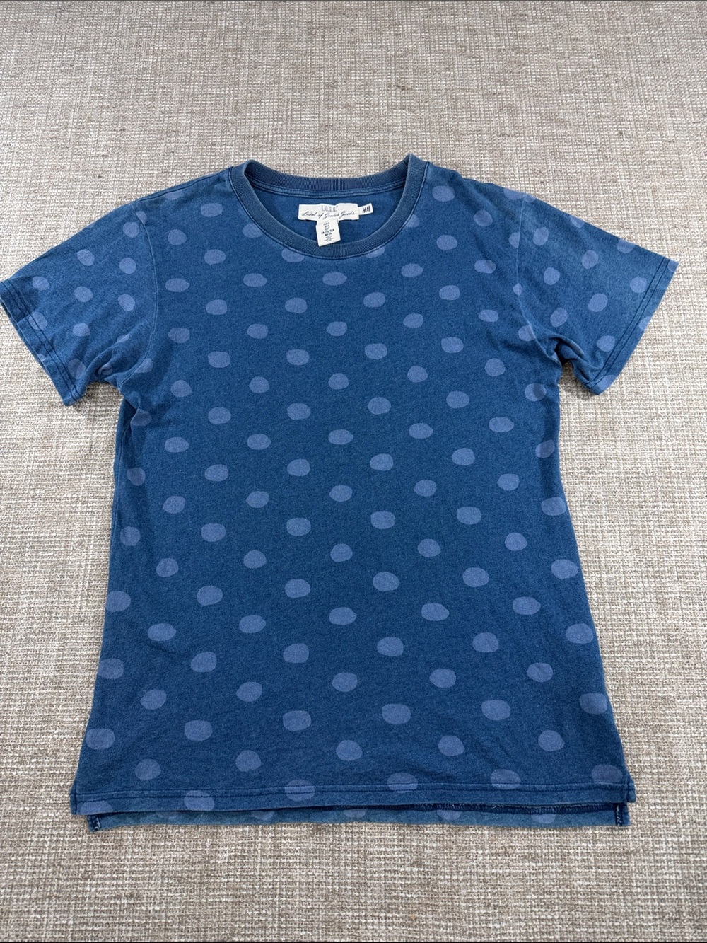 J. Crew Navy Polka Dot Short Sleeve Tee